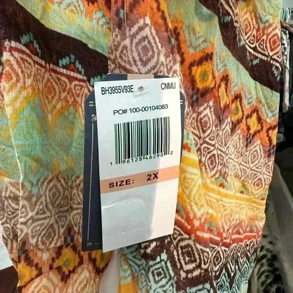 NWT 2X Plus Size Democracy top With Tassle Tie - Picture 7 of 10